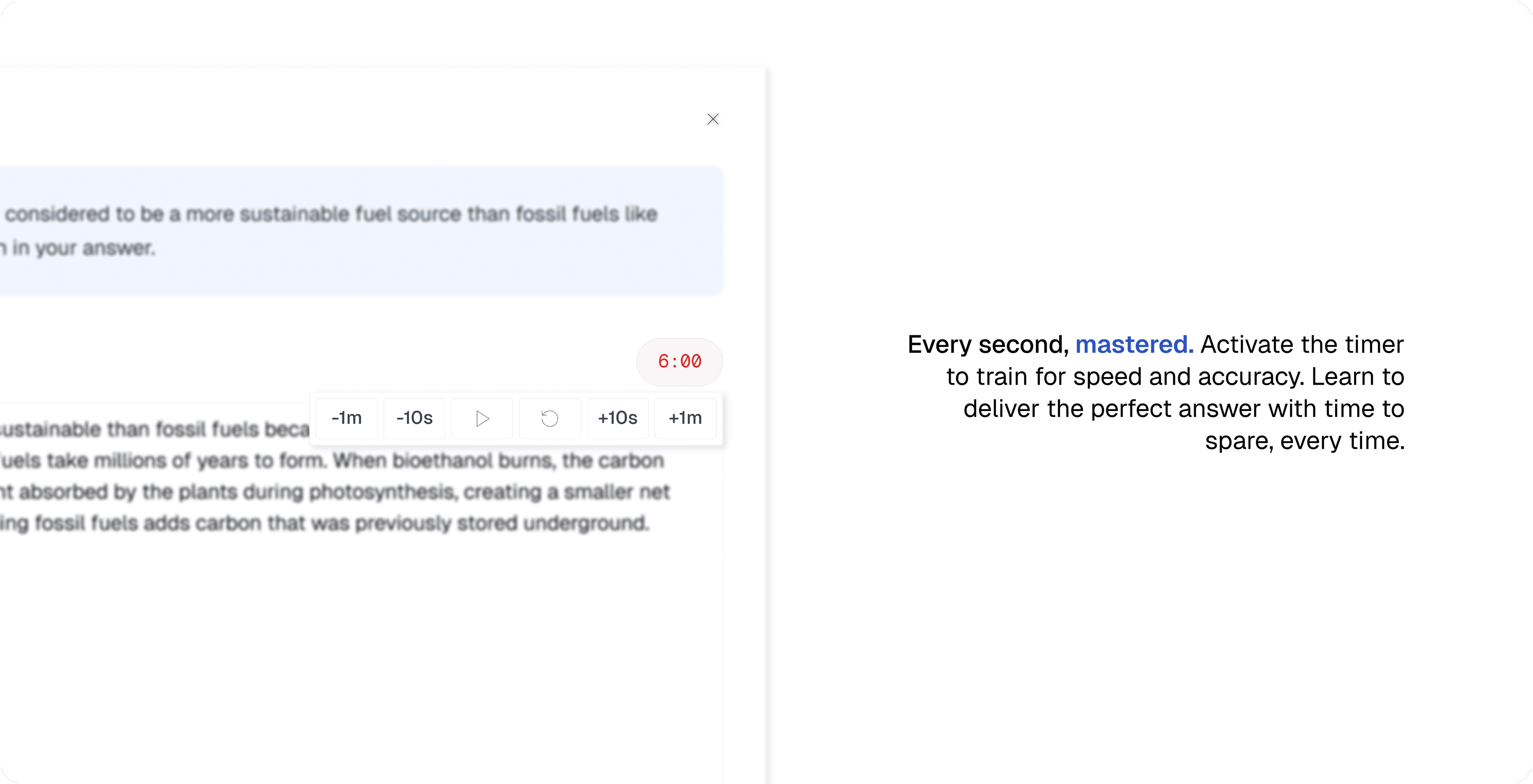 Timer in Analytica to help simulate exam conditions