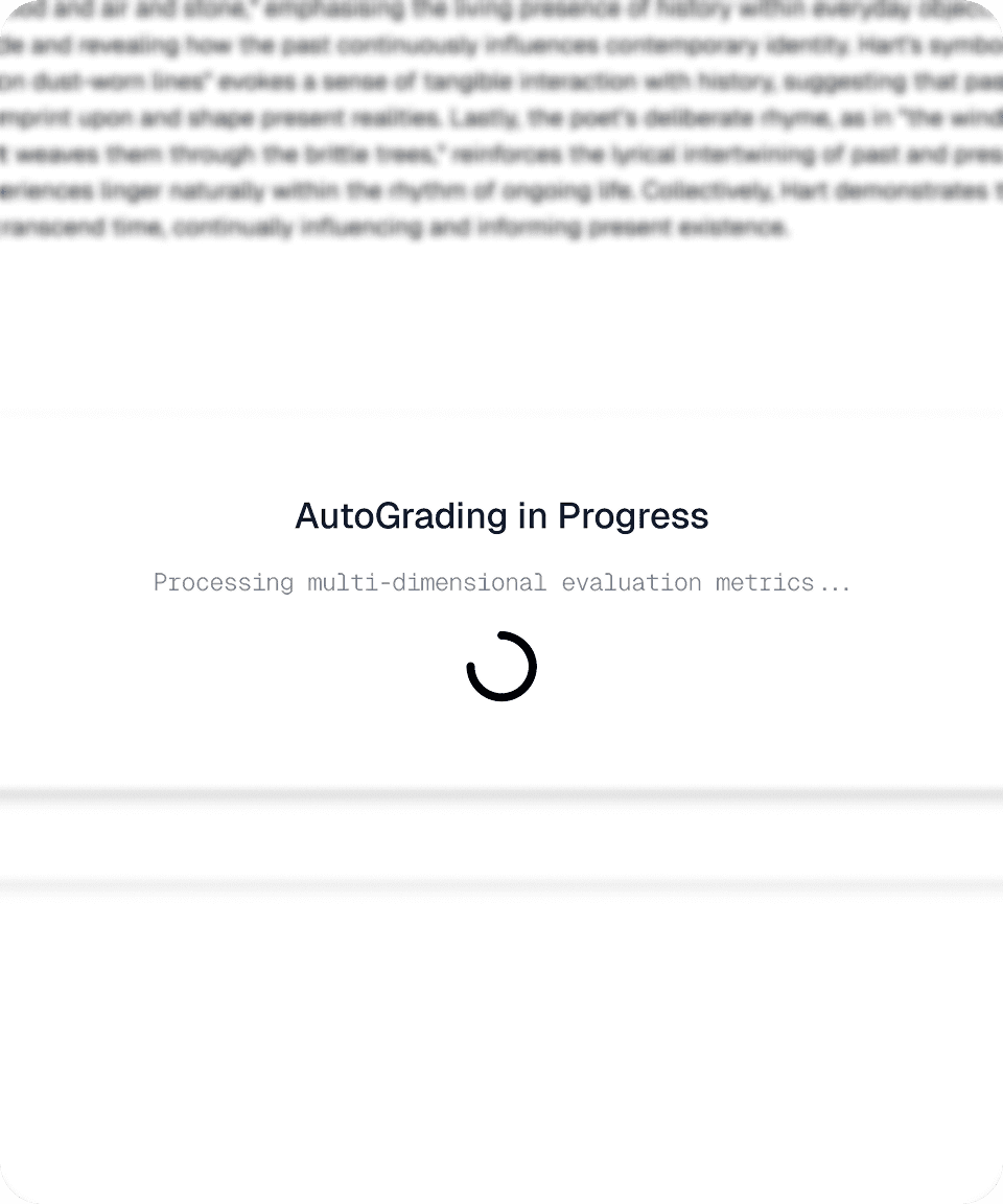 AutoGrader progress screen for a Wordsmith submission.